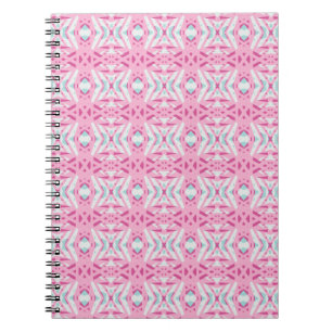 Blauw en Roze Kant Deco Kettingpatroon Notitieboek
