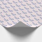 Blauw- en roze kerstcadeautjes ompakken papier (Hoek)