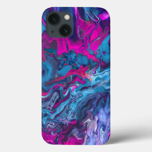 Blauw en roze kleurig acrylafbrekend materiaal iPhone 13 hoesje