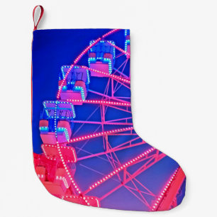 Blauw en roze licht kleine kerstsok