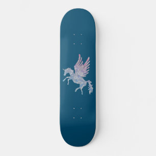 Blauw en Roze Mandala Patroon Eenhoorn Pegasus Skateboard