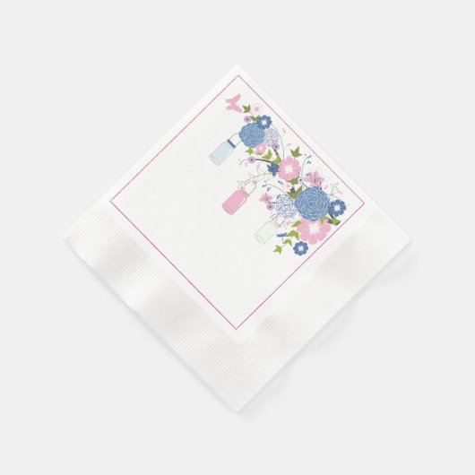 Blauw en roze Mason Jar Napkins Servetten (Hoek)