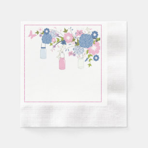Blauw en roze Mason Jar Napkins Servetten