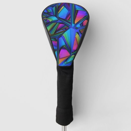 Blauw en roze modern Abstract Golfheadcover (Voorkant)