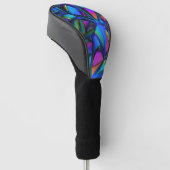 Blauw en roze modern Abstract Golfheadcover (Schuin)