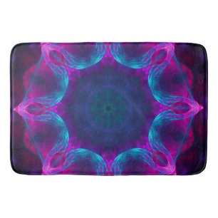 Blauw- en roze neon Dark Kaleidoscope gradiënt Badmat