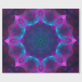 Blauw- en roze neon Dark Kaleidoscope gradiënt Cadeaupapier (Vlak)