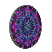 Blauw- en roze neon Dark Kaleidoscope gradiënt Dartbord (Voorkant Links)