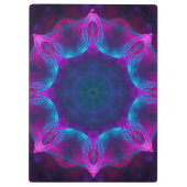Blauw- en roze neon Dark Kaleidoscope gradiënt Klembord (Achterkant)