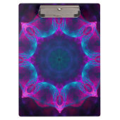 Blauw- en roze neon Dark Kaleidoscope gradiënt Klembord (Voorkant)