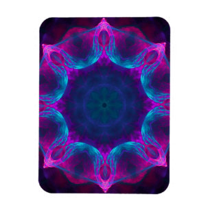 Blauw- en roze neon Dark Kaleidoscope gradiënt Magneet