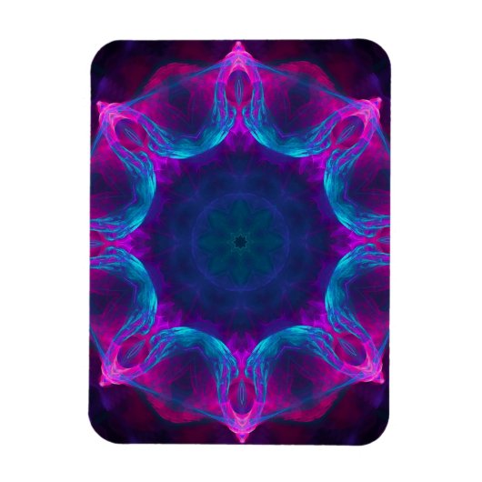 Blauw- en roze neon Dark Kaleidoscope gradiënt Magneet (Verticaal)