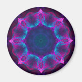 Blauw- en roze neon Dark Kaleidoscope gradiënt Magneet (Voorkant)