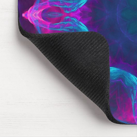 Blauw- en roze neon Dark Kaleidoscope gradiënt Muismat (Hoek)