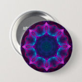 Blauw- en roze neon Dark Kaleidoscope gradiënt Ronde Button 7,6 Cm (Voorkant /achterkant)