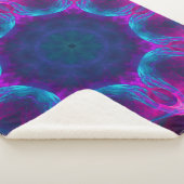 Blauw- en roze neon Dark Kaleidoscope gradiënt Sherpa Deken (3/4)