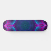 Blauw- en roze neon Dark Kaleidoscope gradiënt Skateboard (Horizontaal)