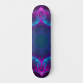 Blauw- en roze neon Dark Kaleidoscope gradiënt Skateboard (Voorkant)