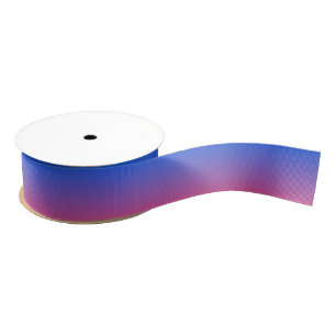 Blauw en roze ombre gradiënt grosgrain lint