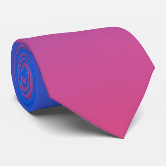 Blauw en roze ombre gradiënt stropdas (Opgerold)