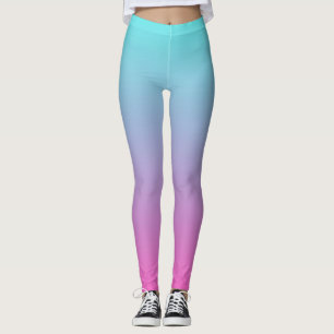 Blauw en roze ombre kleuren verloop Leggings