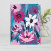 Blauw en roze ontwerp feestdagenkaart (Staand voorkant)