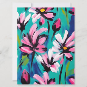 Blauw en roze ontwerp feestdagenkaart