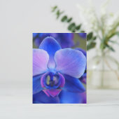 Blauw en roze orchidee briefkaart (Staand voorkant)