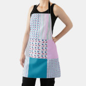 Blauw en Roze  Patchwork Design Schort (Insitu)