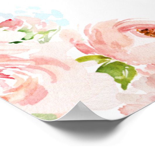 Blauw en roze Poster van het stembord (Hoek)