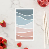 Blauw en roze retro stijl golven ontwerp servet (Insitu)