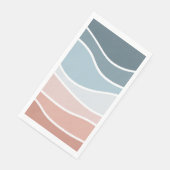 Blauw en roze retro stijl golven ontwerp servet (Hoek)