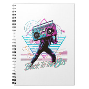 Blauw en Roze Retro Terug naar de jaren 80 Notitie Notitieboek
