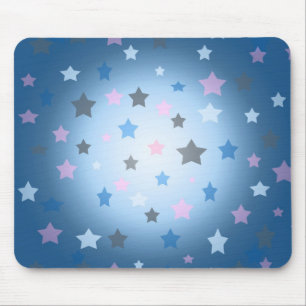 Blauw en roze sterrenpatroon mousepad muismat