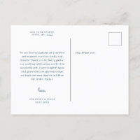 Blauw en Roze Waterverf dank u briefkaart