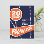 Blauw en Sinaasappel 20 jaar Uitnodiging tot reüni (Staand voorkant)