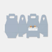 Blauw en Sinaasappel Bloemen Lichtblauw Bruiloft F Bedankdoosjes (Uitgevouwen)