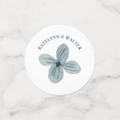 Blauw en Sinaasappel Bloemen Trouwtafel Confetti (Kleine voorkant)