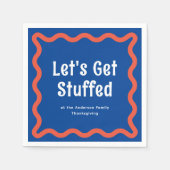 Blauw en Sinaasappel Laten we knuffelen Wavy Squar Servet (Voorkant)