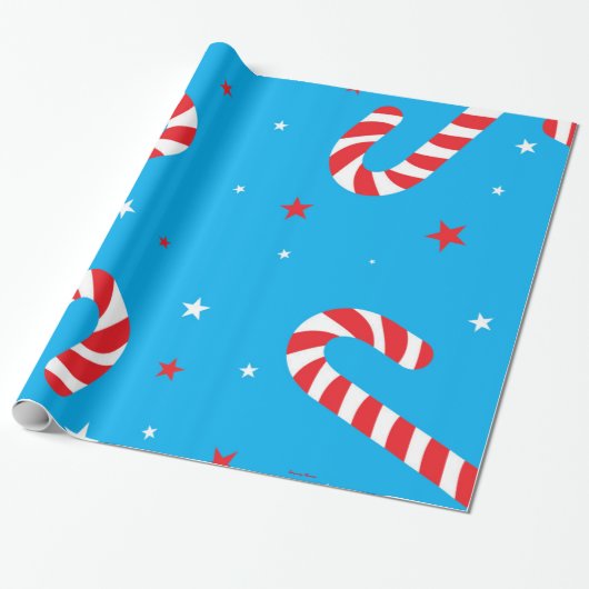 Blauw- en snoeprietafdrukken cadeaupapier (Uitgerold)