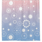 Blauw en stoffig Roos terug & Abstract sterrenpatr Douchegordijn (Voorkant)