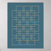 Blauw en Tan Divider Mid Century Modern Poster (Voorkant)