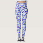Blauw en Tan Pattern Leggings (Voorkant)