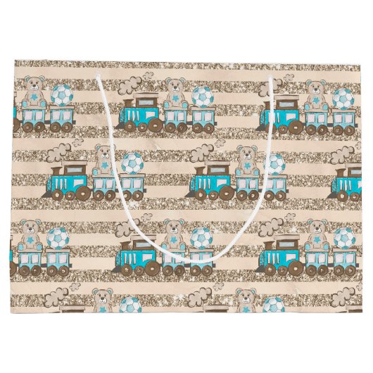 BLAUW- EN TAN WATERVERF BABY-OPLEIDINGEN GROOT CADEAUZAKJE (Achterkant)