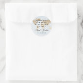 Blauw en Tan Wereldkaart Dank u Favor Label (Tas)