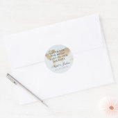 Blauw en Tan Wereldkaart Dank u Favor Label (Envelop)