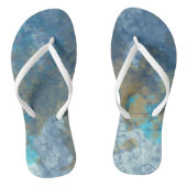 Blauw en Turquoise Abstract Teenslippers (Voetbed)