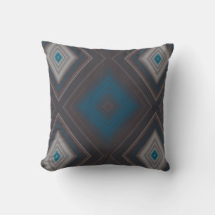 Blauw en Turquoise Diamant patroon Kussen