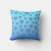 Blauw en Turquoise Heart Kussen (Voorkant)