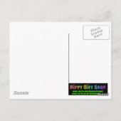 Blauw en Turquoise Hippy Flower Pattern Briefkaart (Achterkant)